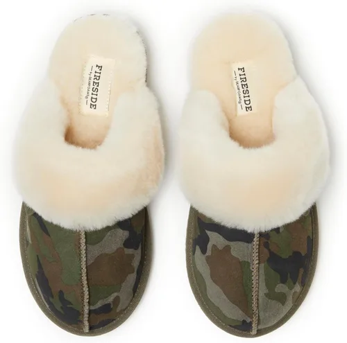 Miniatura 108 de Dearfoams Fireside Sydney Pantuflas anchas de piel de oveja para mujer, para interiores y exteriores