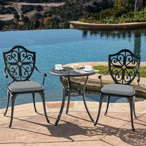 Miniatura 5 de LVTXIII - Cojines de asiento de patio de 16 pulgadas de profundidad x 17 pulgadas de ancho, cojines para sillas de exteriores, para todo tipo de gris