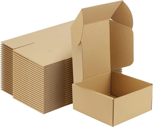 Miniatura 52 de MEBRUDY Cajas de envío de 4 x 4 x 2 pulgadas, paquete de 100 unidades, pequeñas cajas de cartón corrugado para enviar por correo, embalaje de Marrón