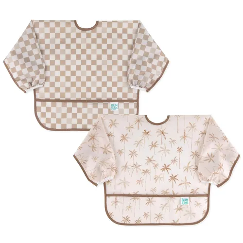 Miniatura 9 de Bumkins Babero con mangas para bebé, babero para niños pequeños, smock, tela impermeable, se adapta a edades de 6 a 24 meses, acuarela Acuarela E6