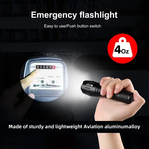 Miniatura 6 de YXQUA - Linternas recargables USB-C para corte de energía, 1000 lúmenes, linterna de emergencia LED súper brillante para el hogar, luz táctica