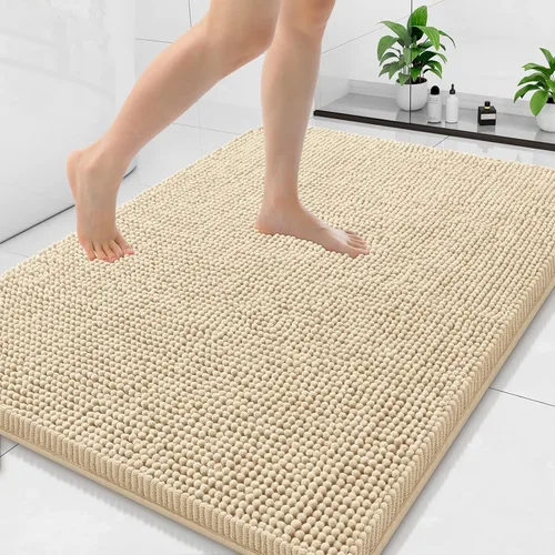 Miniatura 159 de Arotive Alfombras de baño de felpilla extrasuaves y absorbentes, de 24 x 16 pulgadas, lavables a máquina, parte trasera de goma antideslizante