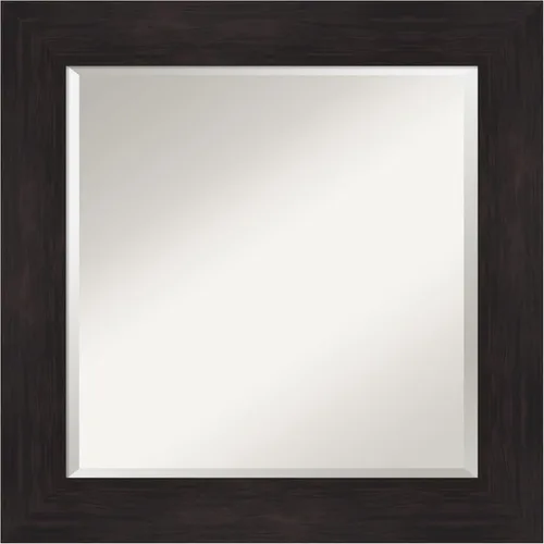 Amanti Art Espejo de baño marrón para sobre lavabo, espejo de tocador cuadrado de 26x26 para muebles, marco espresso mediano casual, se cuelga