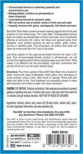 Miniatura 3 de STAR BRITE Sea Safe Boat Wash – Super concentrado – Elimina instantáneamente la suciedad, la mugre, los depósitos de sal y más sin quitar cera