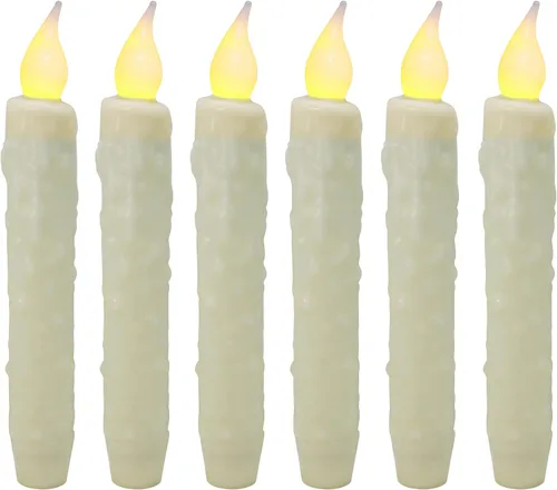 Miniatura 10 de CVHOMEDECO. Velas de cera real sumergidas a mano, funciona con pilas, temporizador, velas cónicas sin llama primitivas del país, 6-3/4 pulgadas