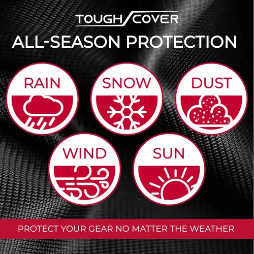 Miniatura 5 de Tough Cover Cubierta para cortacésped, 75 x 47 x 49 pulgadas, color negro, 210D resistente al agua, protección de tela para equipos de cuidado