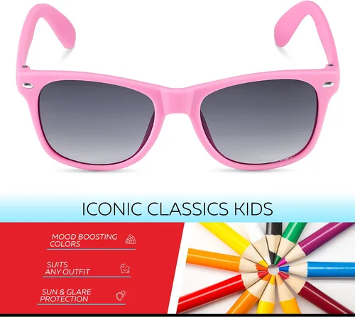 Miniatura 182 de Retro Rewind Lentes de sol para niños y niñas de 3 a 12 años, inastillables, UV400, lentes de sol para niños pequeños