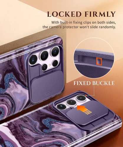 Miniatura 4 de GVIEWIN para Samsung Galaxy S23 Ultra Funda con cubierta deslizante para cámara, [Protector de pantalla incorporado] [2 Marcos frontales] Funda