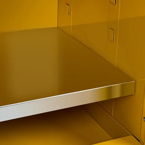 Miniatura 8 de DYRABREST Gabinete de almacenamiento de seguridad de 4 galones, gabinete de acero amarillo ignífugo y a prueba de fugas para líquidos inflamables