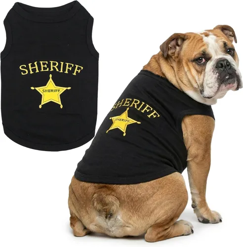Miniatura 31 de Camiseta para Perro Parisian Pet - Camiseta Bordada FBI - 100% Algodón, Ropa Transpirable para Perros - Chaleco para Mascotas Sin Mangas - Camisas