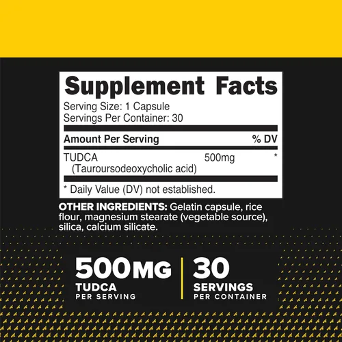 Miniatura 2 de Primaforce TUDCA (ácido tauroursodesoxicólico) 30 porciones, 500 mg de Tudca por porción Sales biliares de alta calidad, sin gluten, suplemento