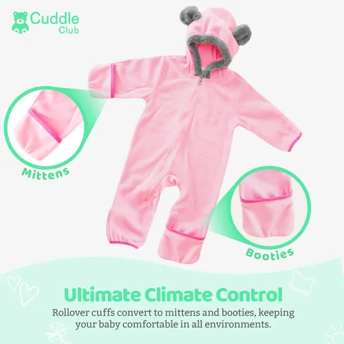 Miniatura 57 de Enterizo de vellón para bebé, rómper de una sola pieza con capucha para niños, ropa para exteriores, chaqueta infantil