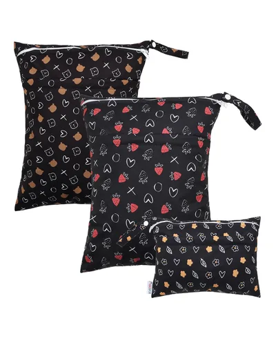 Miniatura 11 de ALVABABY 2 bolsas de pañales de tela para ropa húmeda, reutilizables con dos bolsillos con cremallera, para viajes, playa, piscina, guardería