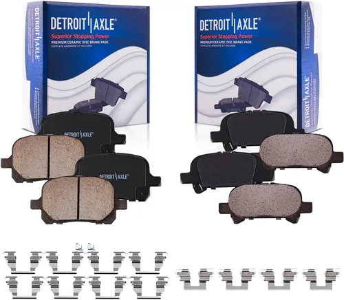 Miniatura 33 de Detroit Axle - Kit de frenos delanteros para Toyota 2007-2016 Tundra, 2008-2016 Sequoia, Pastillas de freno cerámicos para pinza de freno de disco