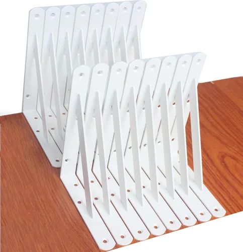 Miniatura 98 de Paquete de 16 soportes de estante resistentes negros de 20 pulgadas de largo x 12 pulgadas de alto con tornillos, soportes de estante de metal