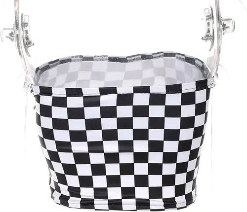 Miniatura 6 de Women Black and White Plaid Sexy Strapless Tube Top