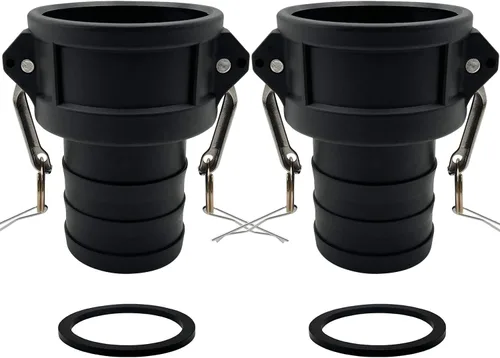 2 piezas de accesorios Camlock de plástico de polietileno C-200 de 2 pulgadas, tipo C, acoplamientos estándar de bloqueo de leva, accesorios de