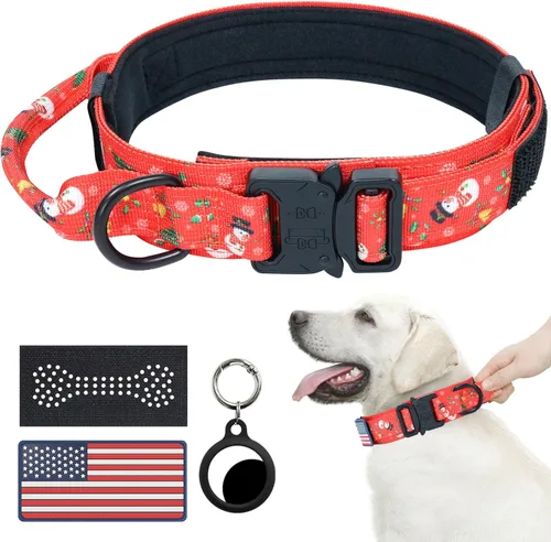 Miniatura 11 de Hotsky collar táctico para perros medianos y grandes, ajustable, de nailon, para entrenamiento militar, con asa y hebilla de metal resistente