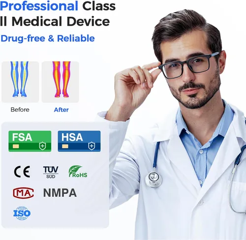 Miniatura 4 de EaseZen Masajeador de pies para neuropatía, estimulador de pies TENS EMS recargable con 10 modos, 20 intensidades, estimulador de circulación