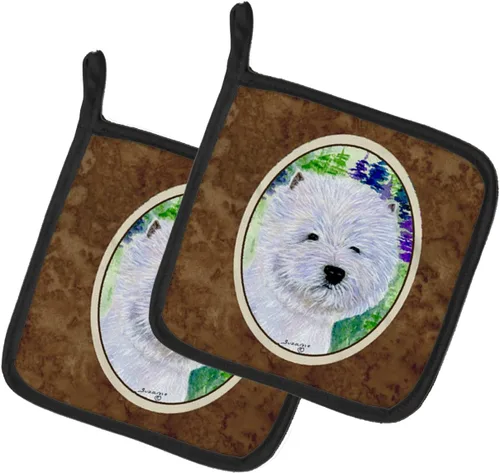 Miniatura 135 de Caroline's Treasures SS8617PTHD - Juego de soportes para ollas de cocina resistentes al calor, almohadillas calientes para horno para cocinar, Husky