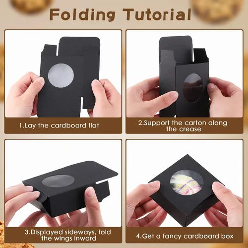 Miniatura 3 de TaoBary 100 Cajas de Jabón para Caseros, Cajas Pequeñas de Papel para Embalaje de Regalo de 3 x 3 x 1.2 Pulgadas con Ventana, Envoltorios de Regalo