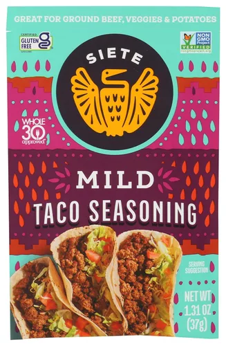 Condimento Siete Suave para taco | Paleo, sin conservadores, aprobado para dieta Whole 30 (paquete de 1).