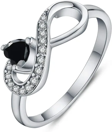 Miniatura 25 de Anillo Jo Wisdomo de compromiso. de plata esterlina, con corazón e infinito, anillo de amistad, para ella