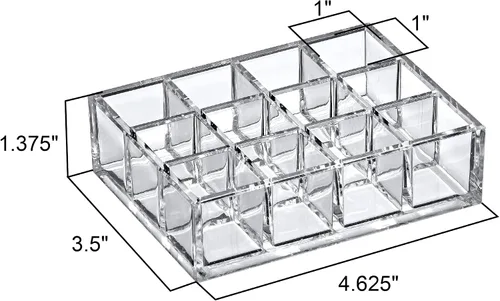 Miniatura 3 de Amazing Abby - Allure - Paquete de 2 organizadores de lápiz labial acrílico de 12 ranuras, soporte para lápiz labial, soporte para brillo de labios