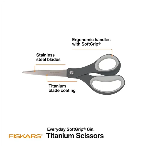 Miniatura 2 de Fiskars Tijeras de titanio Softgrip para uso diario (8 pulgadas), 2
