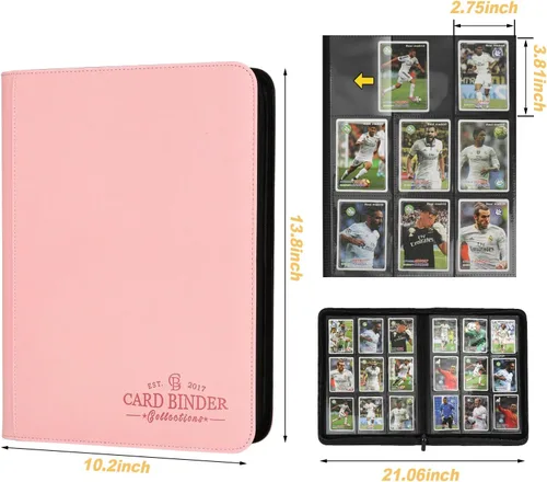 Miniatura 4 de Carpeta de tarjetas intercambiables, carpeta de álbum de colección de tarjetas con 540 bolsillos laterales de carga, carpeta de álbum de 9 bolsillos