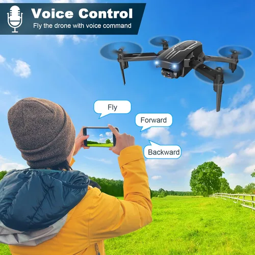 Miniatura 5 de Mini dron con cámara para adultos y niños - drones con cámara FPV HD 1080P de 90° con lente ajustable, selfies con gestos, inicio con una tecla