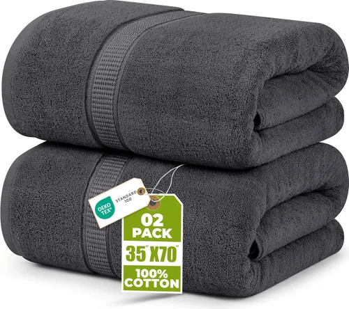 Miniatura 36 de Utopia Towels - Toalla de baño gigante, 2 unidades, 17.69 oz/yd2 (600 gsm), 100% algodón hilado en anillo, altamente absorbentes y de secado rápido