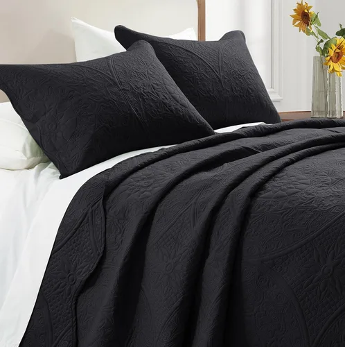 Miniatura 24 de IR Imperial Rooms Velvet Twin Quilt Bedspread Comforter Bedding Set 2 Pcs Diamond Pattern - (68"x86") Bedspread Coverlet + 1 Pillow Shams
