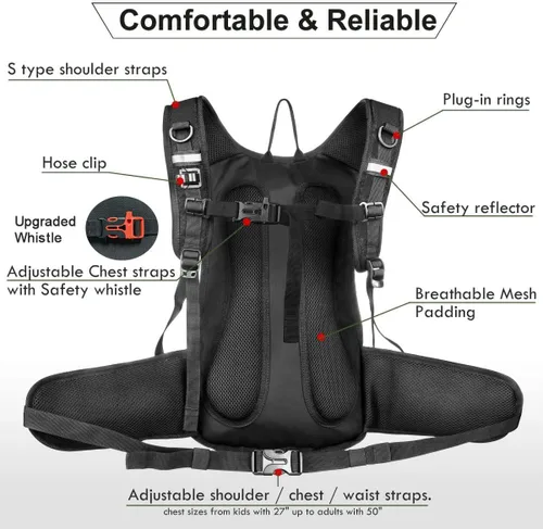 Miniatura 4 de Mothybot - Mochila de hidratación aislada con depósito de 2 litros sin bisfenol A (BPA) y almacenamiento, mochila de senderismo para hombres