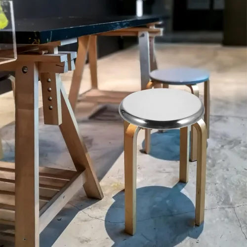 Miniatura 6 de DOITOOL Taburete de bar de acero inoxidable de repuesto de asiento redondo de 11.7 pulgadas - Silla superior para taburetes de metal