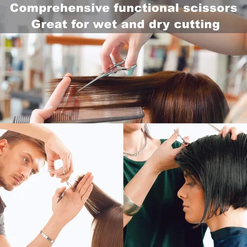 Miniatura 7 de Tijeras de corte de pelo de peluquero extremadamente afiladas profesionales de alta gama Tijeras de peluquería para cabello 6 pulgadas tijeras