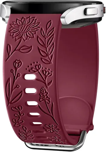 Miniatura 16 de Samsung Galaxy - Correa deportiva de silicona grabada con girasol de 1.575 pulgadas/1.732 pulgadas, para mujeres y hombres Marrón