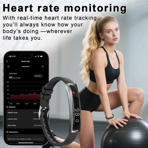 Miniatura 4 de Efolen Pulsera inteligente para mujeres, rastreador de fitness ultraligero con monitor de frecuencia cardíaca/oxígeno en sangre/sueño/podómetro