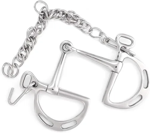 Miniatura 6 de Jointed Uxeter Kimberwicke Bit - Rodillo de boca para masticar caballos de acero inoxidable (longitud de la boca del caballo, 4.921 in)