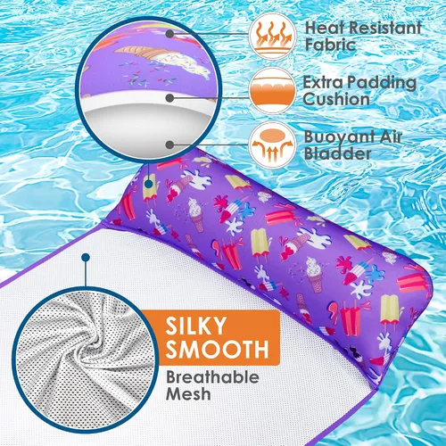 Miniatura 3 de Sunlite Sports - Flotador de agua inflable de 114 x 89 pulgadas, balsa flotante para piscina, playa y lago, colchón de descanso más cómodo, flotador