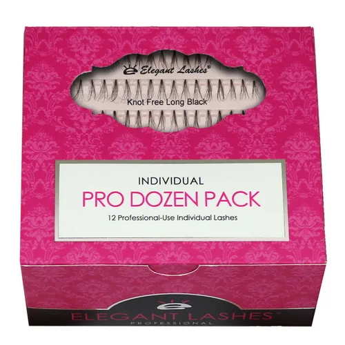 Miniatura 5 de Elegant Lashes Pestañas individuales negras cortas sin nudos (paquete de docena profesional - 12 bandejas)