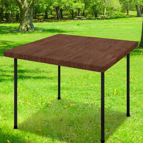 Miniatura 14 de Smiry Mantel cuadrado para mesa de pícnic, impermeable, elástico, ajustable, para campamento, protector de vinilo con parte trasera de franela Beige