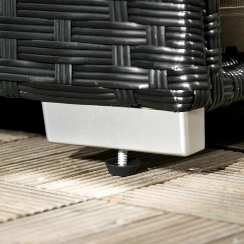 Miniatura 8 de Outsunny Caja de cubierta y almacenamiento de zapatos, toallero de mimbre de ratán PE con forro para interiores, exteriores, cojines de muebles