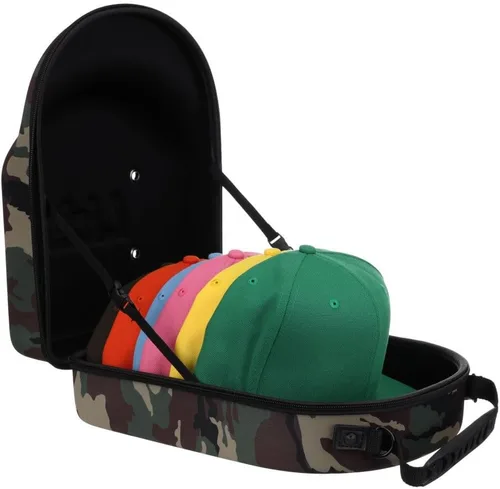 Lids Estuche de viaje para gorras, para 6 sombreros, exterior de camuflaje duradero con interior negro, almacenamiento con asa y correa de hombro