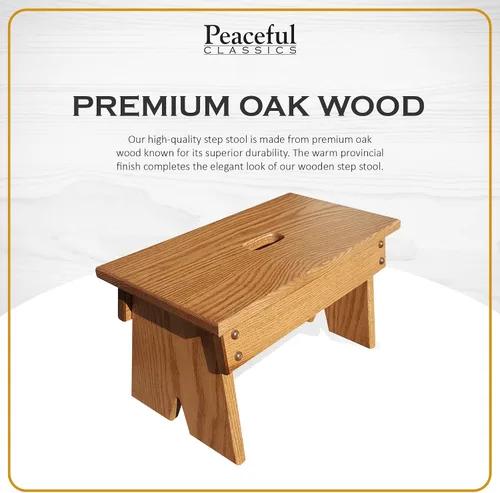 Miniatura 2 de Peaceful Classics Amish Taburete hecho a mano para niños, baño, dormitorio, sala de estar o cocina para adultos, taburete multiusos hecho de roble
