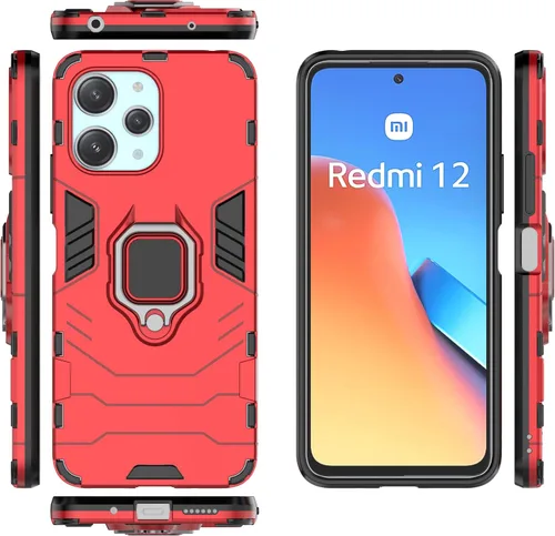 Miniatura 14 de Compatible con Xiaomi Redmi 12 4G 23053RN02A y Note 12R 5G 23076RA4BC Funda de caja, soporte Shell negro