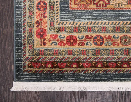 Miniatura 8 de Nomad Tapete contemporáneo de con estampado moderno tribal., Polipropileno, Azul