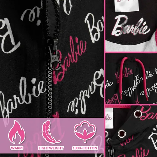 Miniatura 4 de Barbie Conjunto de ropa de descanso con capucha y pantalones deportivos para niña