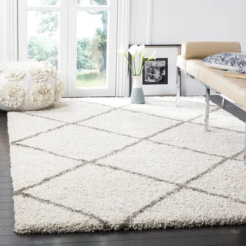Miniatura 12 de SAFAVIEH - Alfombra de la colección Hudson Shag, diseño de enrejado moderno, no desprende pelusa y fácil de cuidar, 2 pulgadas de grosor, ideal