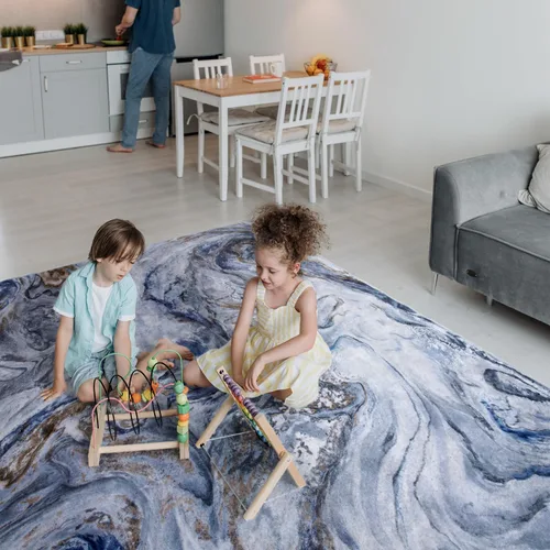 Miniatura 6 de Alfombras de área de 9 x 12 pies para sala de estar, moderna alfombra abstracta para dormitorio, contemporánea, lavable a máquina, alfombra grande